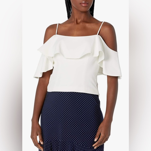 Eliza J Tops - ❣️Eliza J Ruffled Off-Shoulder Top in Ivory Size 2